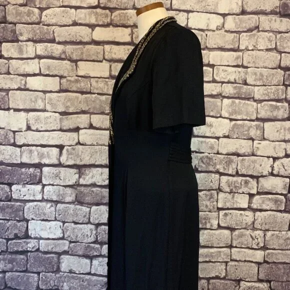 S.L. Fashion Vintage Black Dress Size 12 - Picture 6 of 11